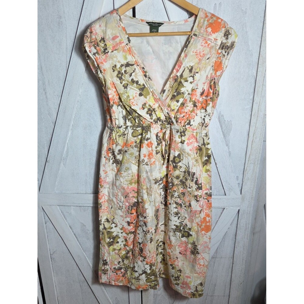 Eddie Bauer 100% Cotton Drawstring Waist Dress Size 10